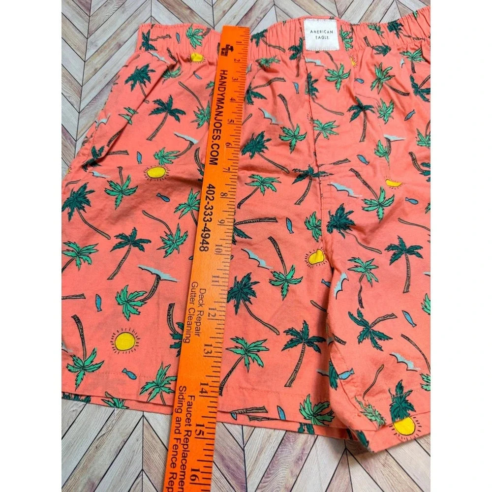 American Eagle Men's Tropical Palm Tree Boxer‎ Shorts S Coral Beach Aloha Resort